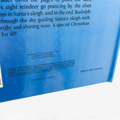 Rudolph the Red-Nosed Reindeer: A Golden POP-UP BOOK by Robert L. May & Darrell Baker [FIRST EDITION] 1983 • Golden