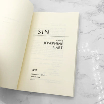 Sin by Josephine Hart [FIRST EDITION PAPERBACK] 1992 • Knopf