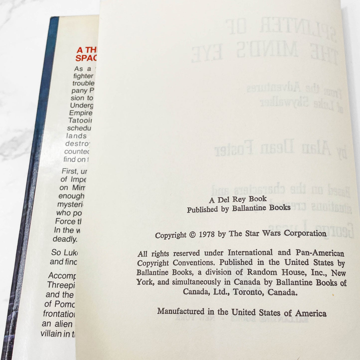 Splinter of the Mind's Eye by Alan Dean Foster [FIRST BOOK CLUB EDITION] 1978 Hardcover • Del-Rey