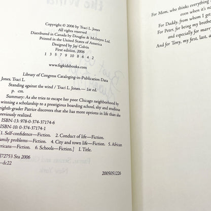 Standing Against the Wind by Traci L. Jones SIGNED! [FIRST EDITION • FIRST PRINTING] 2006