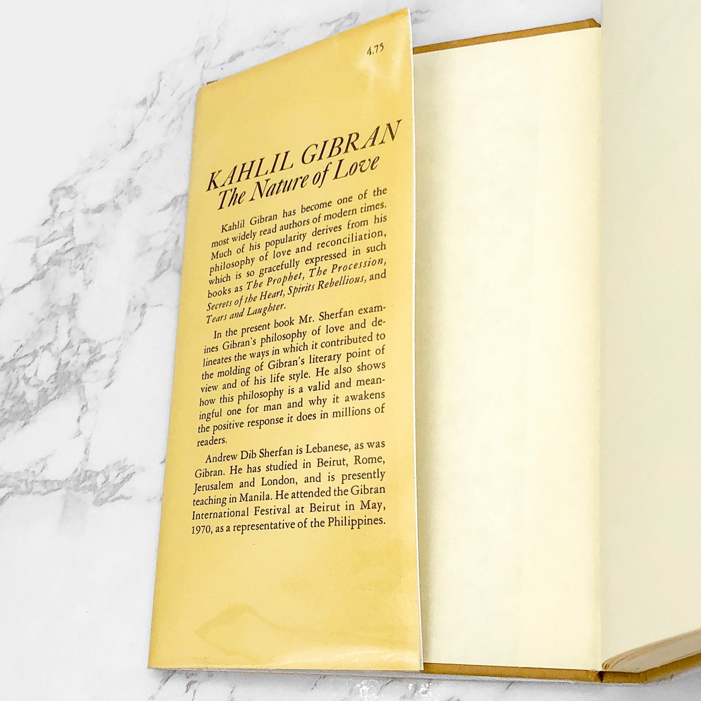 Kahlil Gibran: The Nature of Love a study by Andrew Dib Sherfan [FIRST EDITION] 1971 • The Philosophical Library