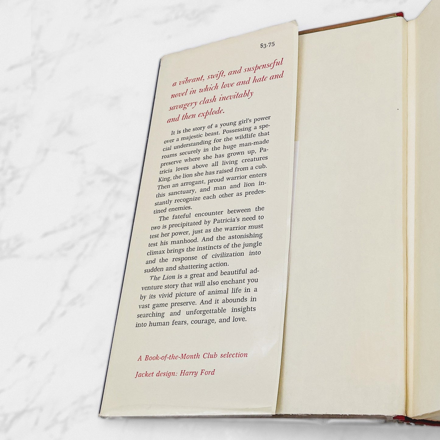 The Lion by Joseph Kessel [U.S. FIRST EDITION • FIRST PRINTING] 1959 • Knopf