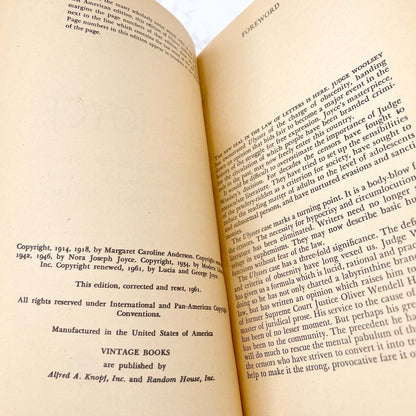 Ulysses by James Joyce [TRADE PAPERBACK] 1961 • Vintage Books