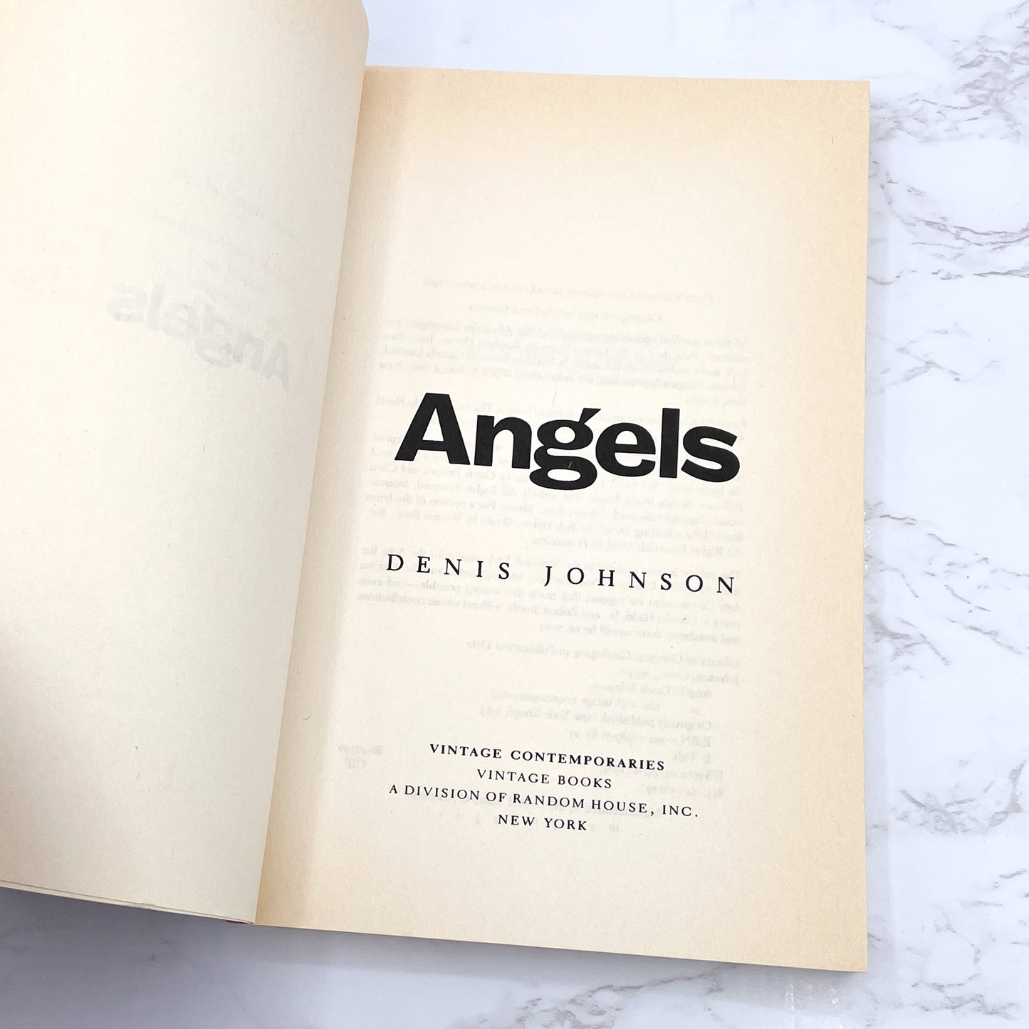 Angels by Denis Johnson [TRADE PAPERBACK] 1989 • Vintage Contemporaries • 1st Print!