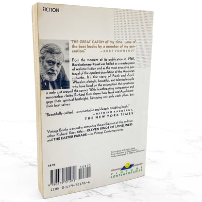 Revolutionary Road by Richard Yates [TRADE PAPERBACK] 1989 • Vintage Contemporaries • 1st Print!