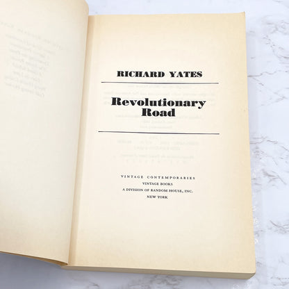 Revolutionary Road by Richard Yates [TRADE PAPERBACK] 1989 • Vintage Contemporaries • 1st Print!