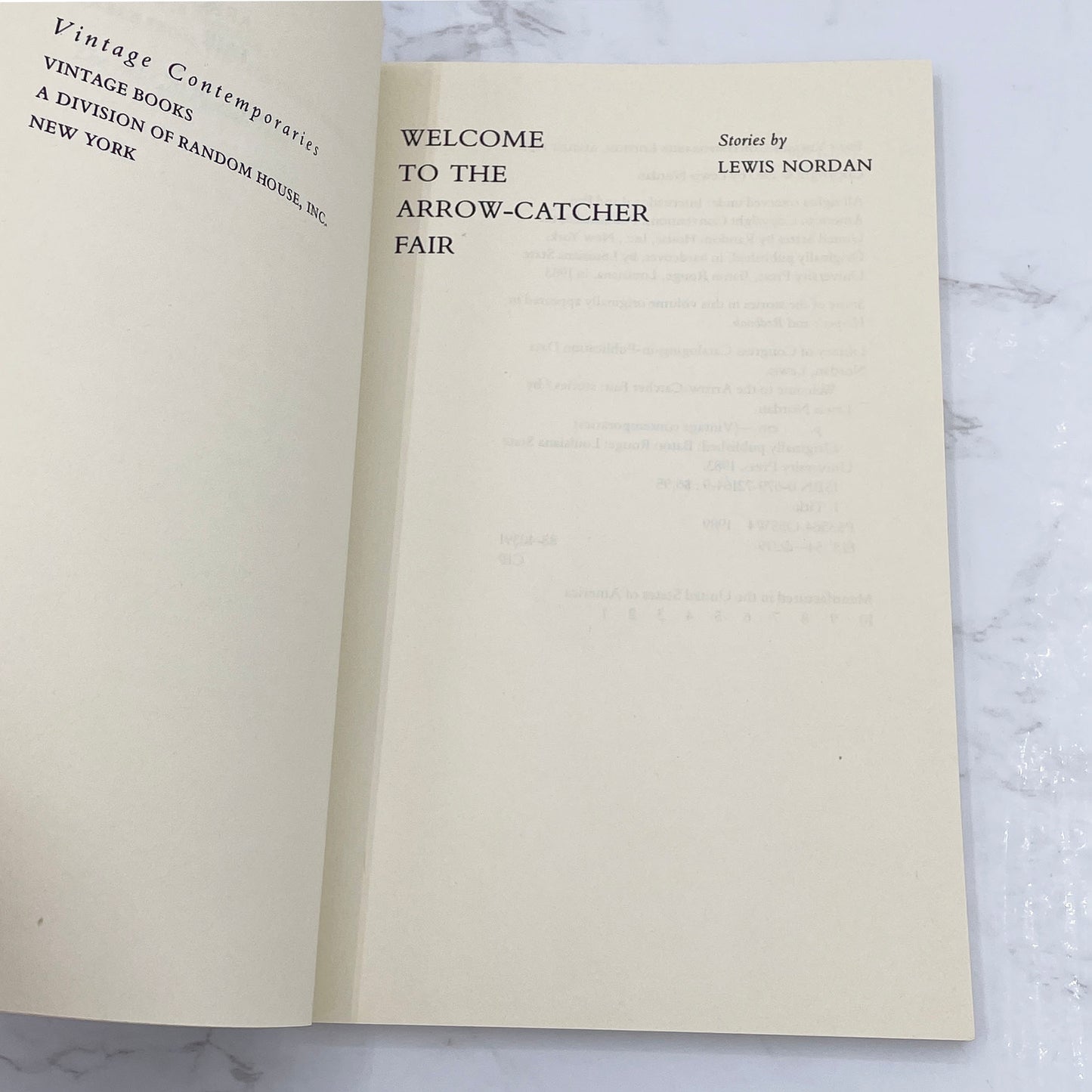 Welcome to the Arrow-Catcher Fair by Lewis Nordan [TRADE PAPERBACK] 1989 • Vintage Contemporaries