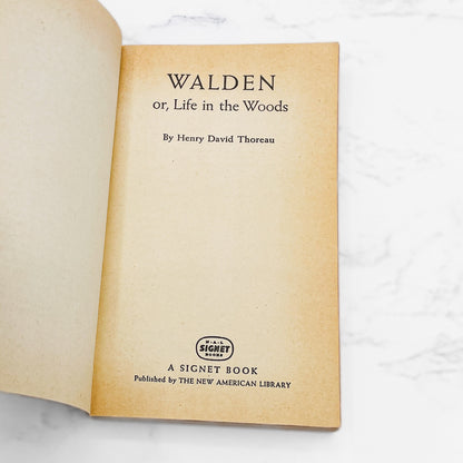 Walden by Henry David Thoreau [FIRST PAPERBACK EDITION] 1942 • Signet • 4th Print / 1949