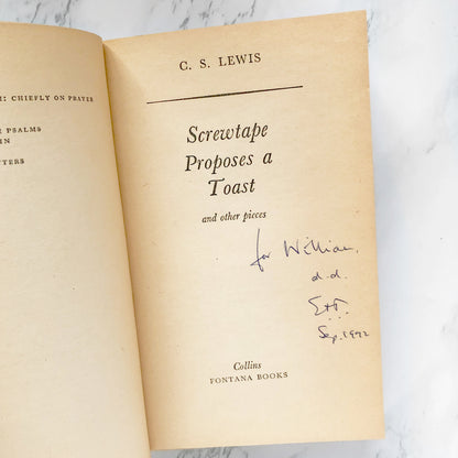 Screwtape Proposes a Toast & Other Pieces by C.S. Lewis [1971 PAPERBACK]