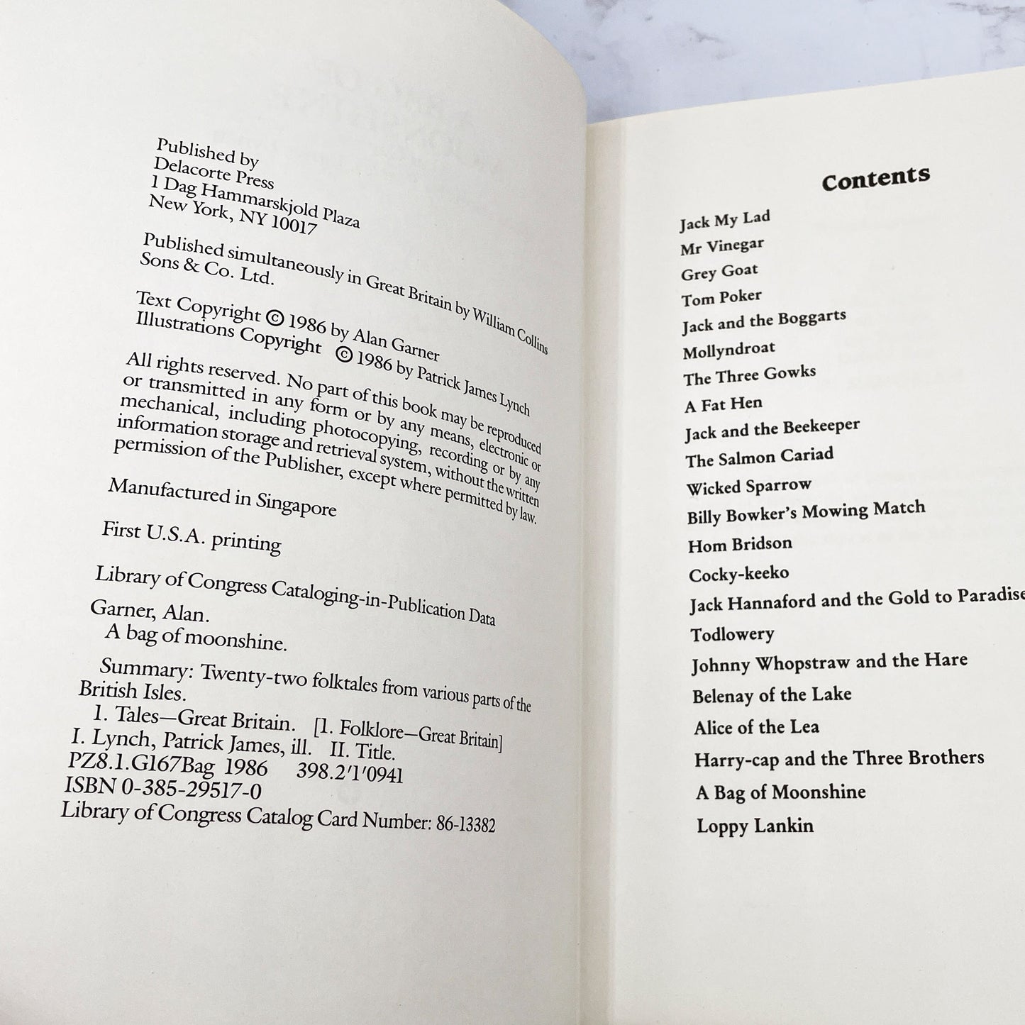 A Bag of Moonshine by Alan Garner [FIRST EDITION • FIRST PRINTING] 1986 • Delacorte Press