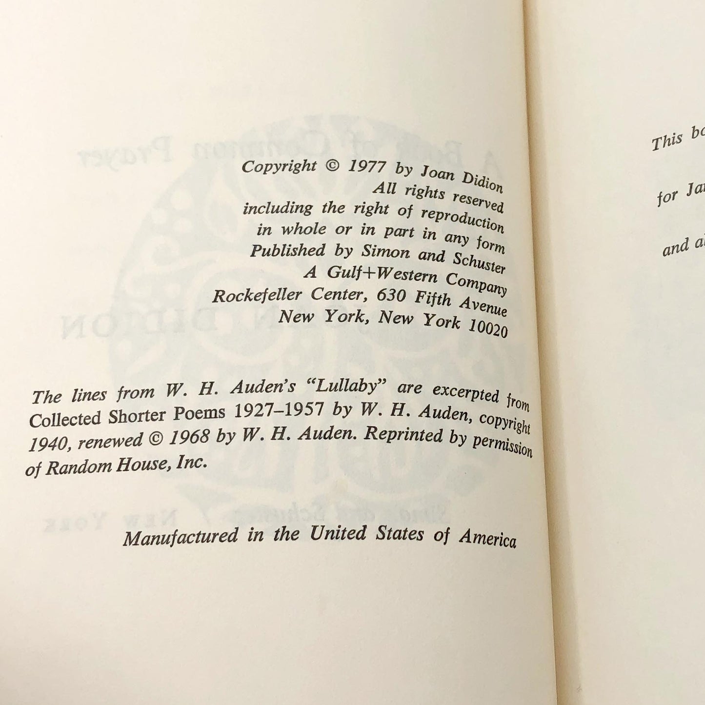 A Book of Common Prayer by Joan Didion [1977 HARDCOVER] • Simon & Schuster