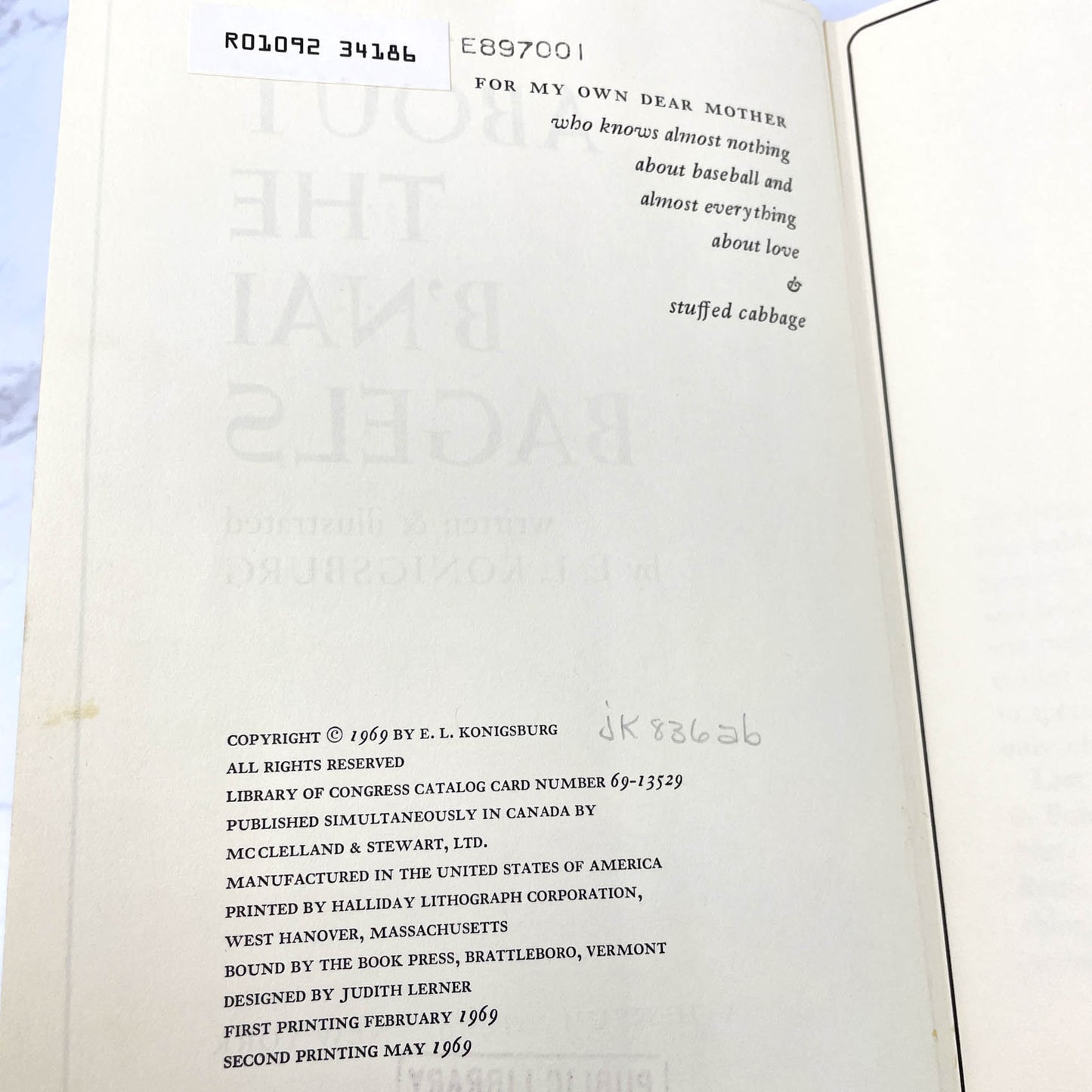 About the B'nai Bagels by E.L. Konigsburg [FIRST EDITION] 1969 • Atheneum