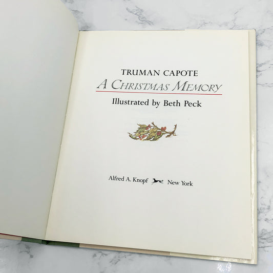 A Christmas Memory by Truman Capote & Beth Peck [PICTUREBOOK EDITION] 1989 • Alfred A Knopf