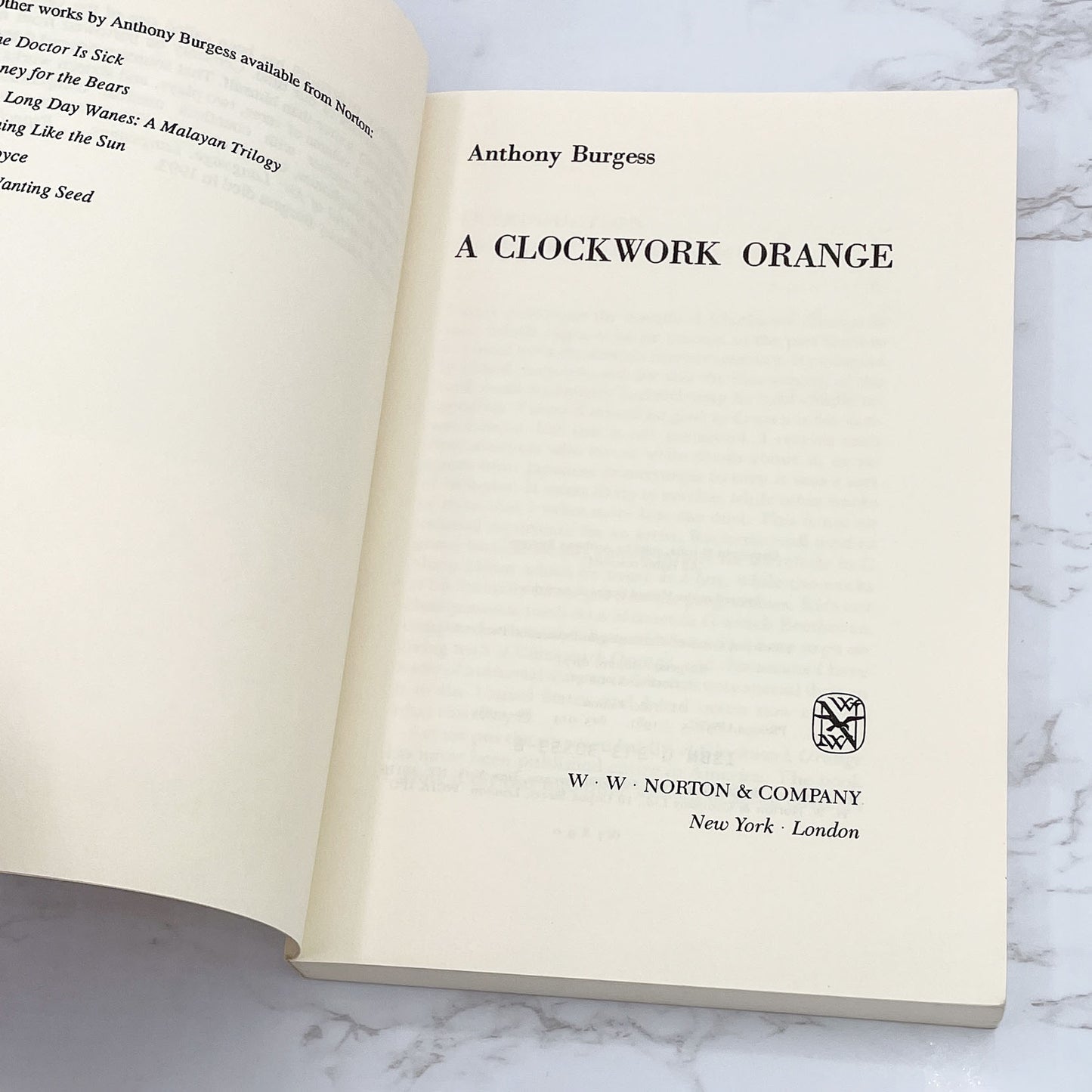 A Clockwork Orange by Anthony Burgess [TRADE PAPERBACK] 1987 • W.W. Norton & Co.