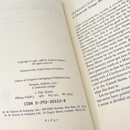 A Clockwork Orange by Anthony Burgess [TRADE PAPERBACK] 1987 • W.W. Norton & Co.