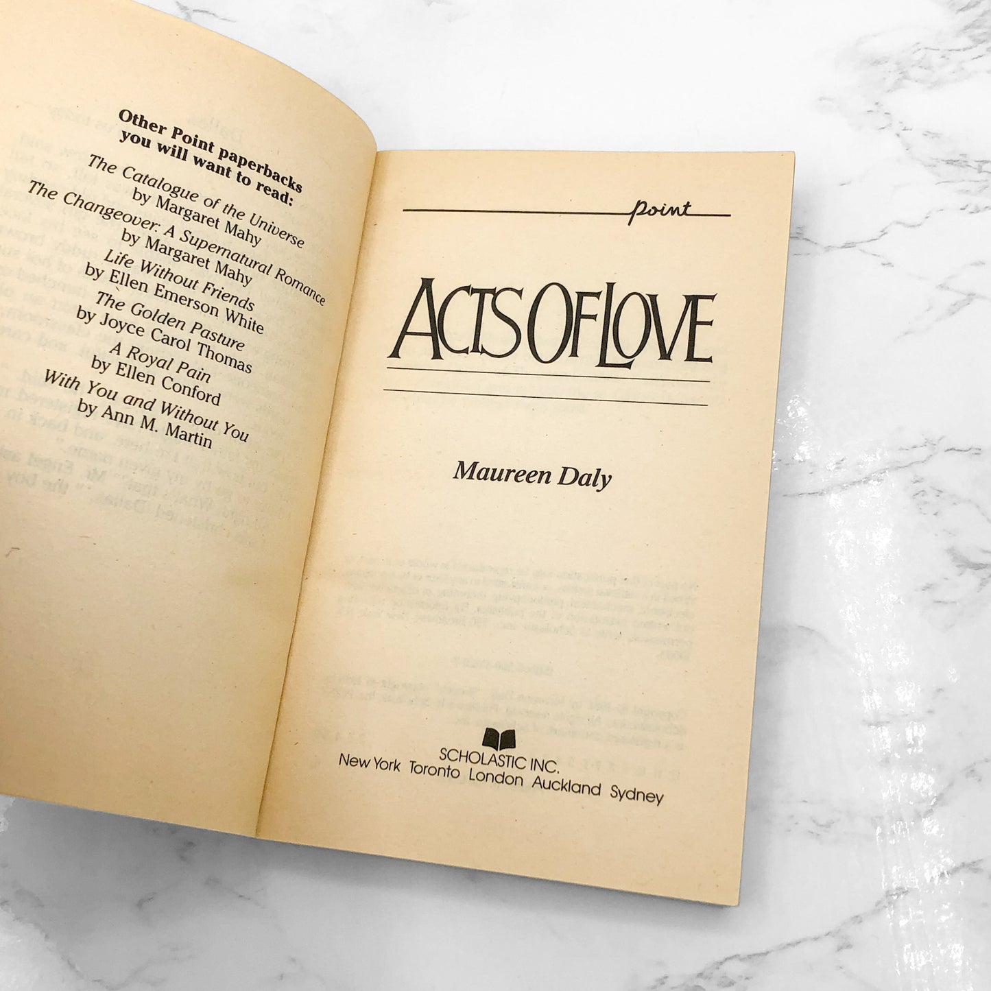 Acts of Love by Maureen Daly [FIRST PAPERBACK EDITION] 1986 • POINT