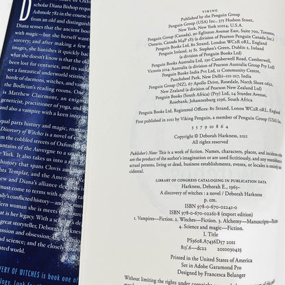 A Discovery of Witches by Deborah Harkness [U.S. FIRST EDITION] 2011 • Viking