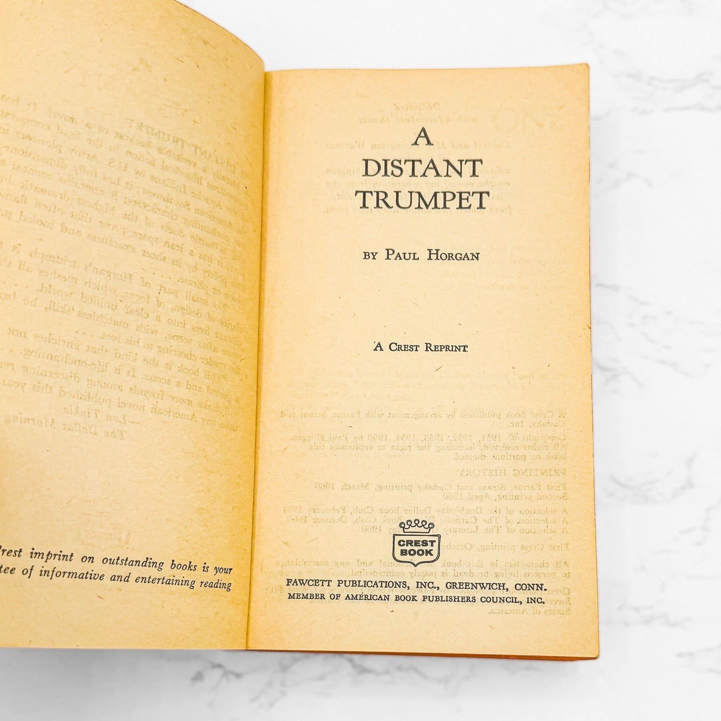 A Distant Trumpet by Paul Horgan [FIRST PAPERBACK PRINTING] 1961 • Crest