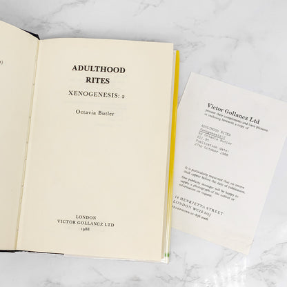 Adulthood Rites by Octavia E. Butler [U.K. FIRST EDITION] 1988 • Gollancz • Publishers Copy