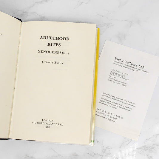 Adulthood Rites by Octavia E. Butler [U.K. FIRST EDITION] 1988 • Gollancz • Publishers Copy