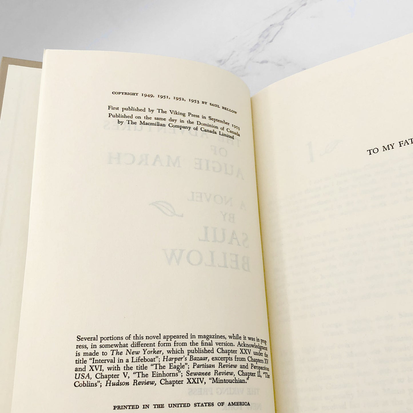 The Adventures of Augie March by Saul Bellow [1953 HARDCOVER] • The Viking Press