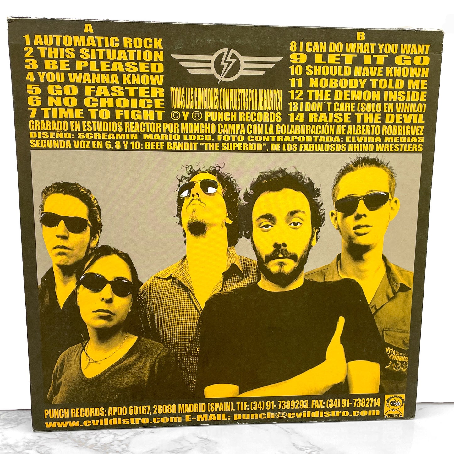 Aerobitch – Steamrollin' [VINYL LP] 2000 • First Pressing w/ Sticker! • Punch Records