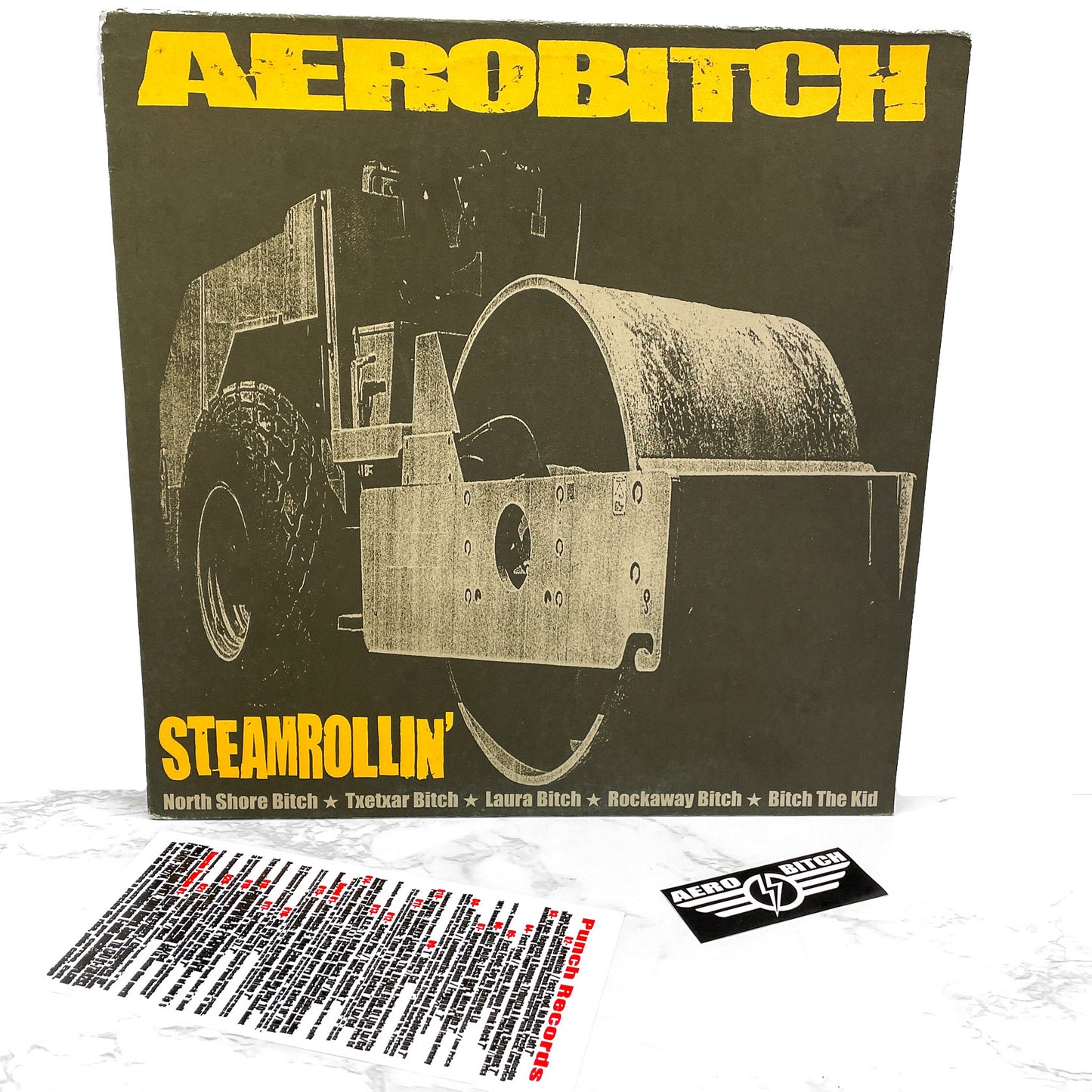 Aerobitch – Steamrollin' [VINYL LP] 2000 • First Pressing w/ Sticker! • Punch Records