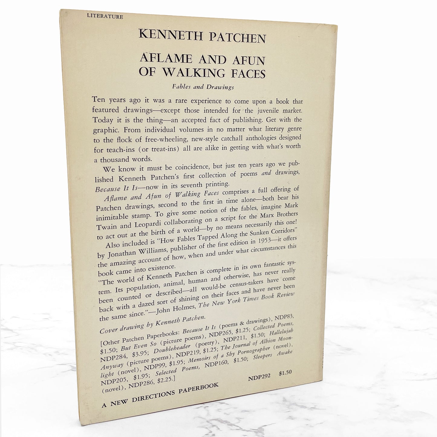 Aflame and Afun of Walking Faces: Fables & Drawings by Kenneth Patchen [FIRST EDITION PAPERBACK] 1970 • New Directions