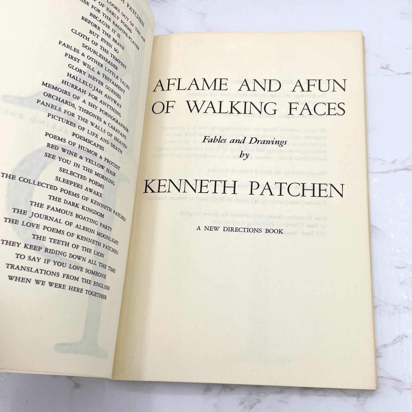 Aflame and Afun of Walking Faces: Fables & Drawings by Kenneth Patchen [FIRST EDITION PAPERBACK] 1970 • New Directions