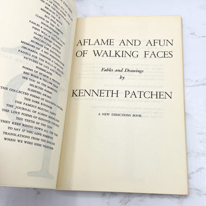 Aflame and Afun of Walking Faces: Fables & Drawings by Kenneth Patchen [FIRST EDITION PAPERBACK] 1970 • New Directions