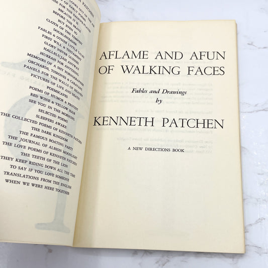 Aflame and Afun of Walking Faces: Fables & Drawings by Kenneth Patchen [FIRST EDITION PAPERBACK] 1970 • New Directions