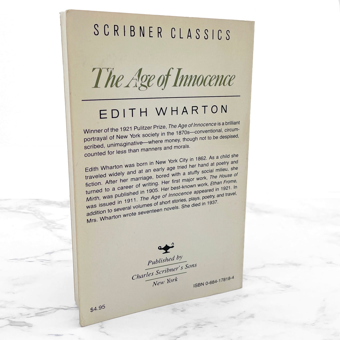 The Age of Innocence by Edith Wharton [1970 PAPERBACK] • Scribner