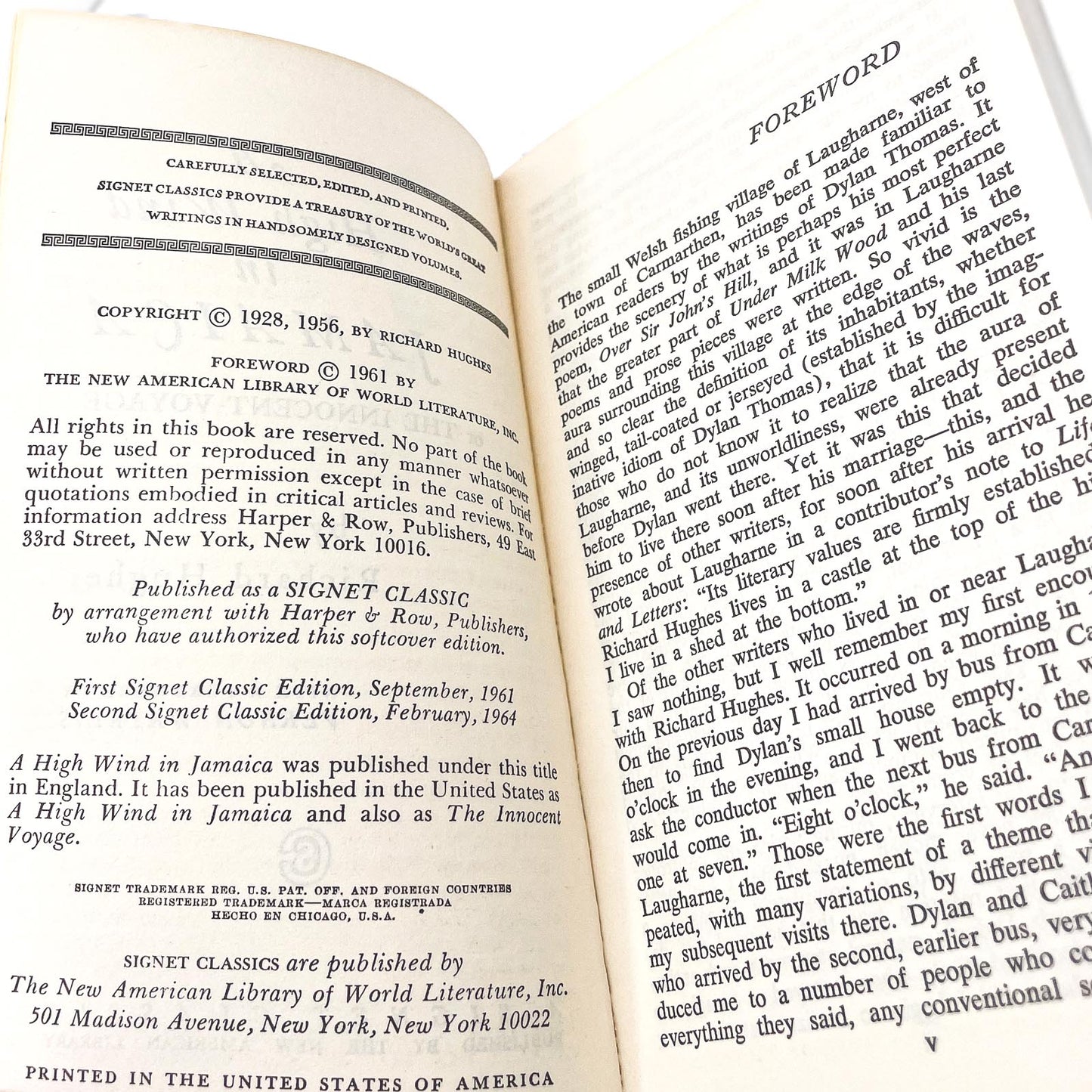 A High Wind in Jamaica by Richard Hughes [1964 PAPERBACK] • Signet Classics