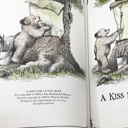 A Kiss For Little Bear [Little Bear #5] by Else Holmelund Minarik & Maurice Sendak [1968 HARDCOVER] • Harper & Row
