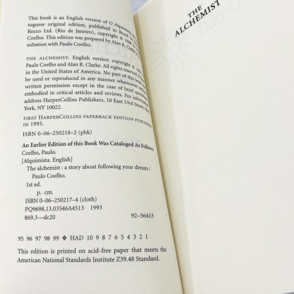 The Alchemist by Paulo Coelho [FIRST U.S. TRADE PAPERBACK PRINTING] 1995 • Harper • Rare Deluxe Edition