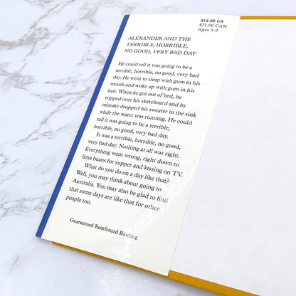 Alexander & the Terrible, Horrible, No Good, Very Bad Day by Judith Viorst & Ray Cruz [FIRST EDITION] 1972 • Later Printing 