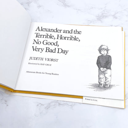 Alexander & the Terrible, Horrible, No Good, Very Bad Day by Judith Viorst & Ray Cruz [FIRST EDITION] 1972 • Later Printing 