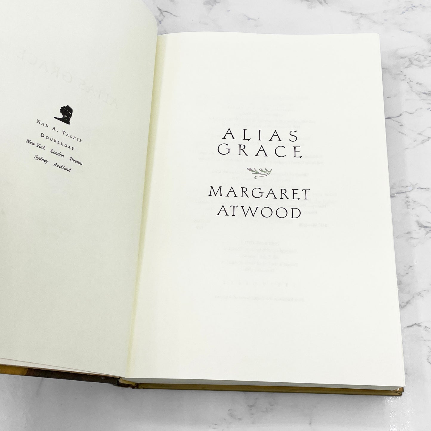 Alias Grace by Margaret Atwood [U.S. FIRST EDITION • FIRST PRINTING] 1996 • Nan A. Talese