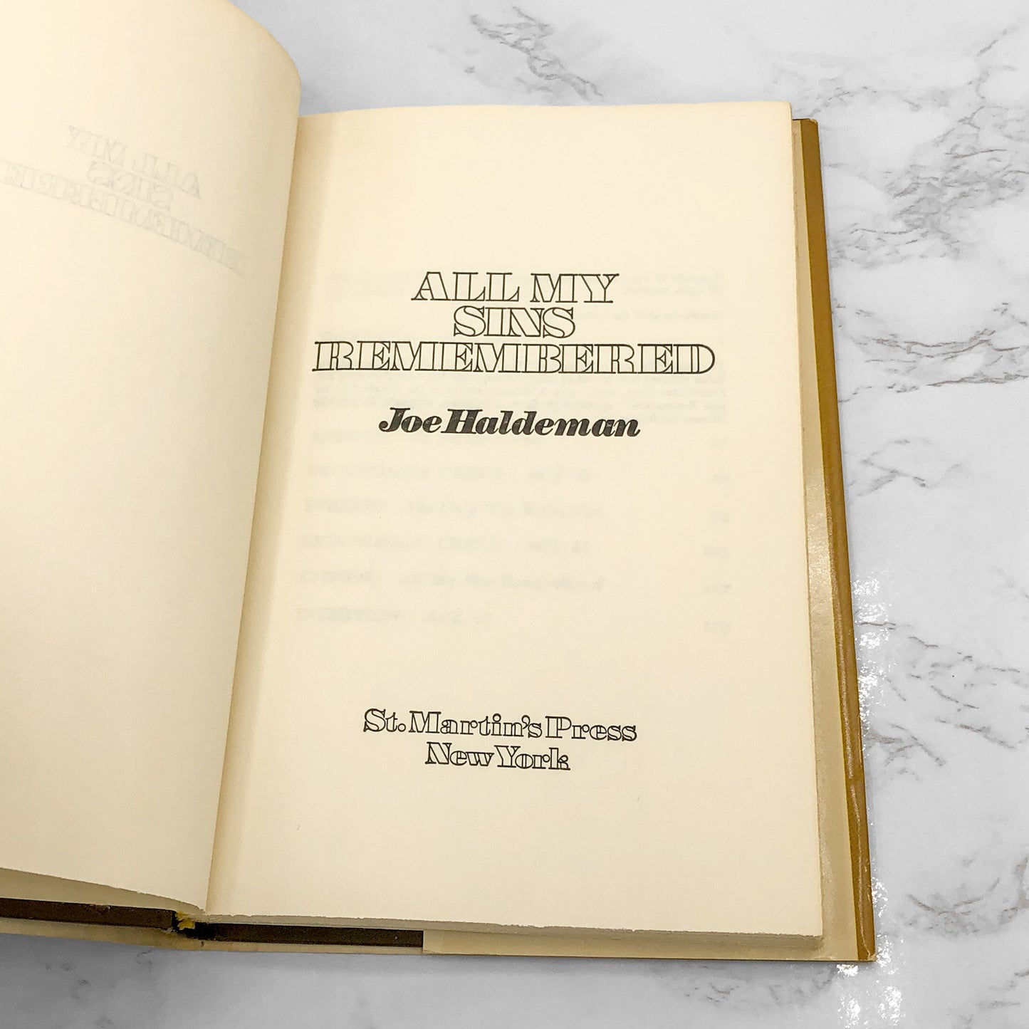 All My Sins Remembered by Joe Haldeman [1977 HARDCOVER]