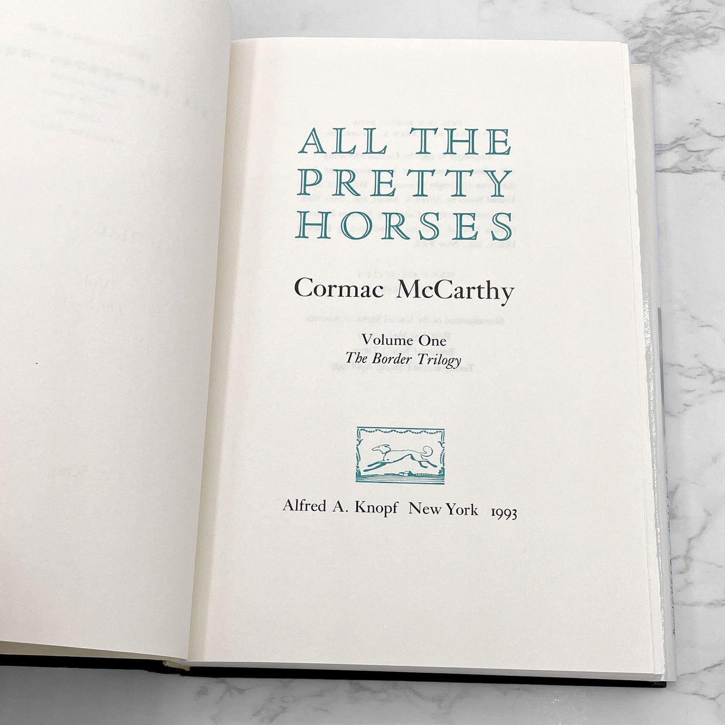 All the Pretty Horses by Cormac Mccarthy [FIRST EDITION] 1993 • 22nd Printing • Knopf