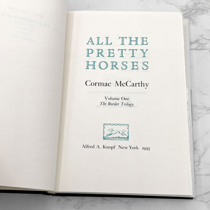 All the Pretty Horses by Cormac Mccarthy [FIRST EDITION] 1993 • 22nd Printing • Knopf