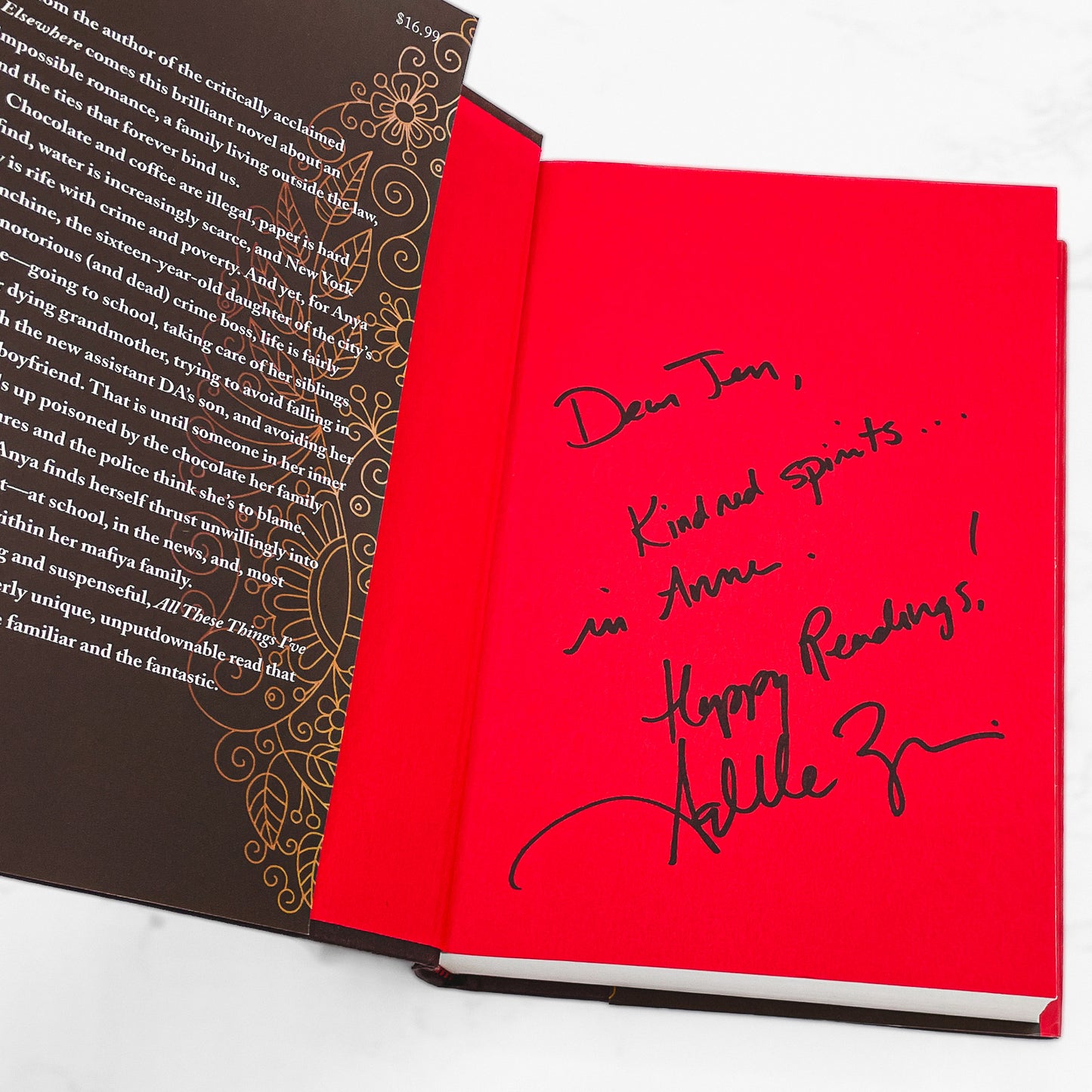 All These Things I've Done by Gabrielle Zevin SIGNED! [FIRST EDITION • FIRST PRINTING] 2011 • FSG