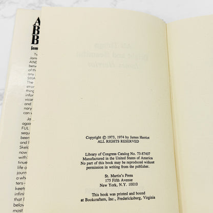 All Things Bright and Beautiful by James Herriot [FIRST EDITION • FIRST PRINTING] 1974 • St. Martin's