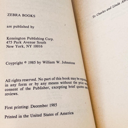 Alone in the Ashes by William W. Johnstone [FIRST EDITION PAPERBACK] 1985 • Zebra