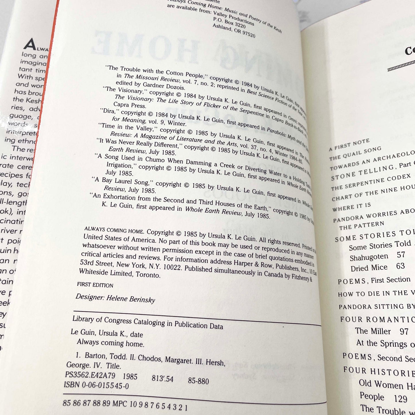 Always Coming Home by Ursula K. Le Guin [FIRST EDITION • FIRST PRINTING] 1985 • Harper & Row