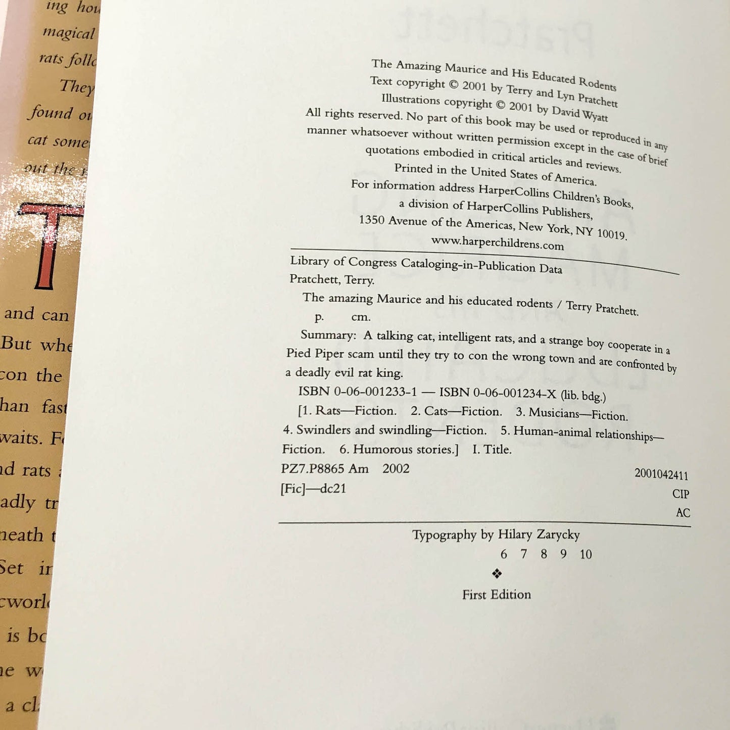 The Amazing Maurice & His Educated Rodents by Terry Pratchett [FIRST EDITION] 2001 • Discworld #28