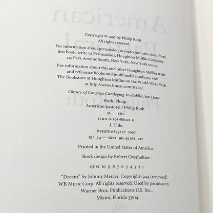 American Pastoral by Philip Roth [FIRST EDITION • FIRST PRINTING] 1997 • Houghton Mifflin