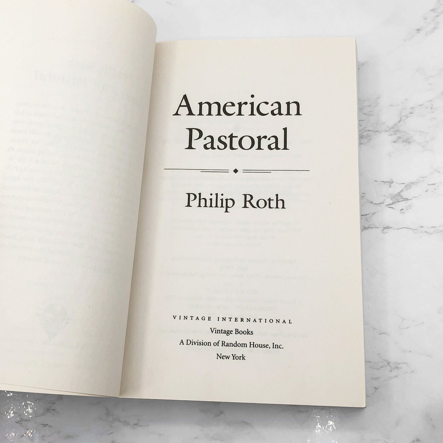American Pastoral by Philip Roth [TRADE PAPERBACK] 2016 • Vintage Intl.