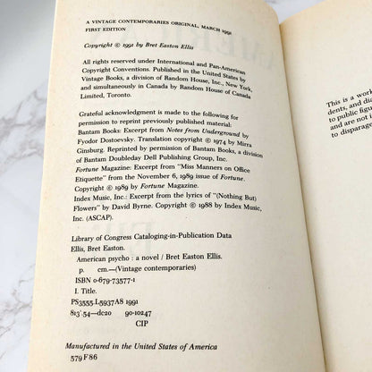 American Psycho by Bret Easton Ellis [2006 TRADE PAPERBACK] *See Condition