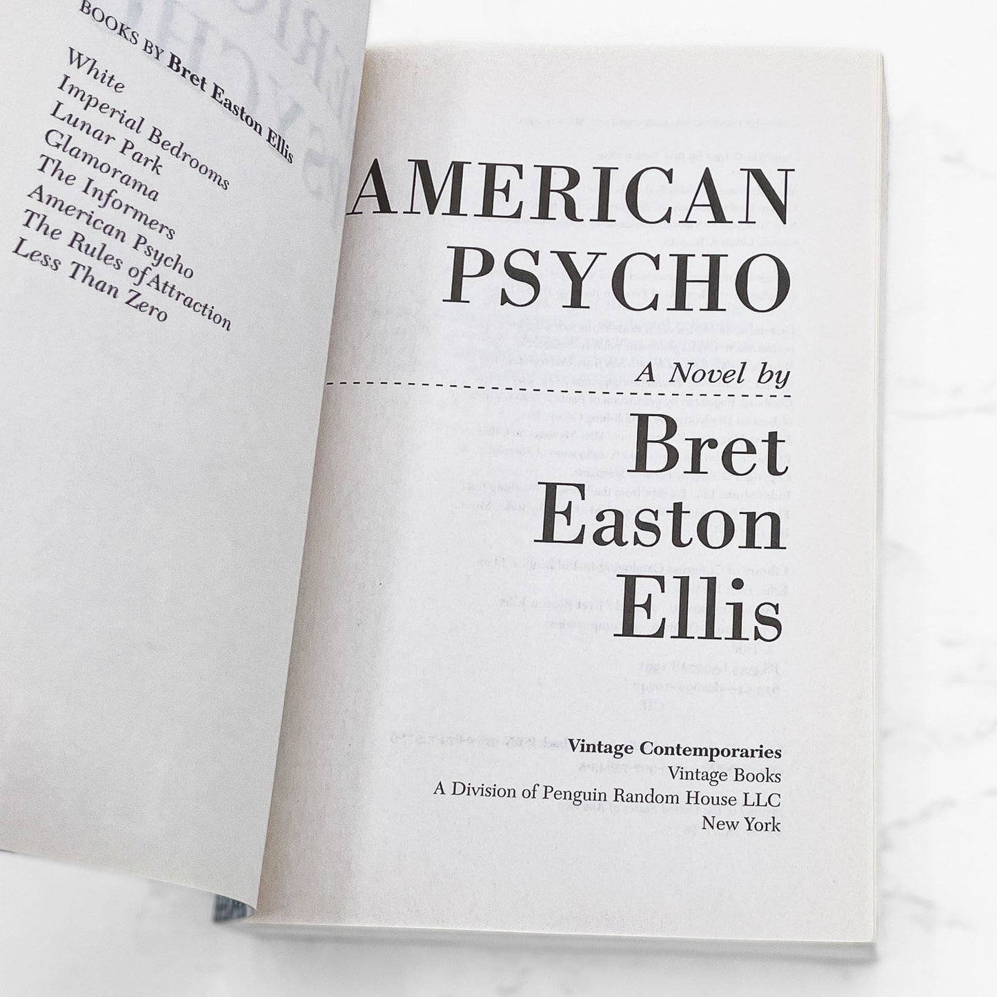 American Psycho by Bret Easton Ellis [TRADE PAPERBACK] 2006 • Vintage